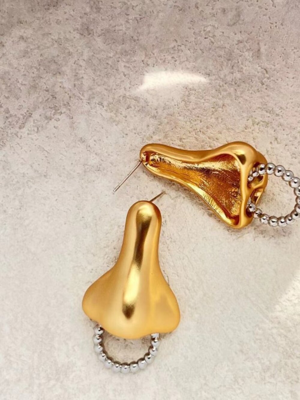 Schiaparelli Abstract Facial Features 18K Nose Stud Earring